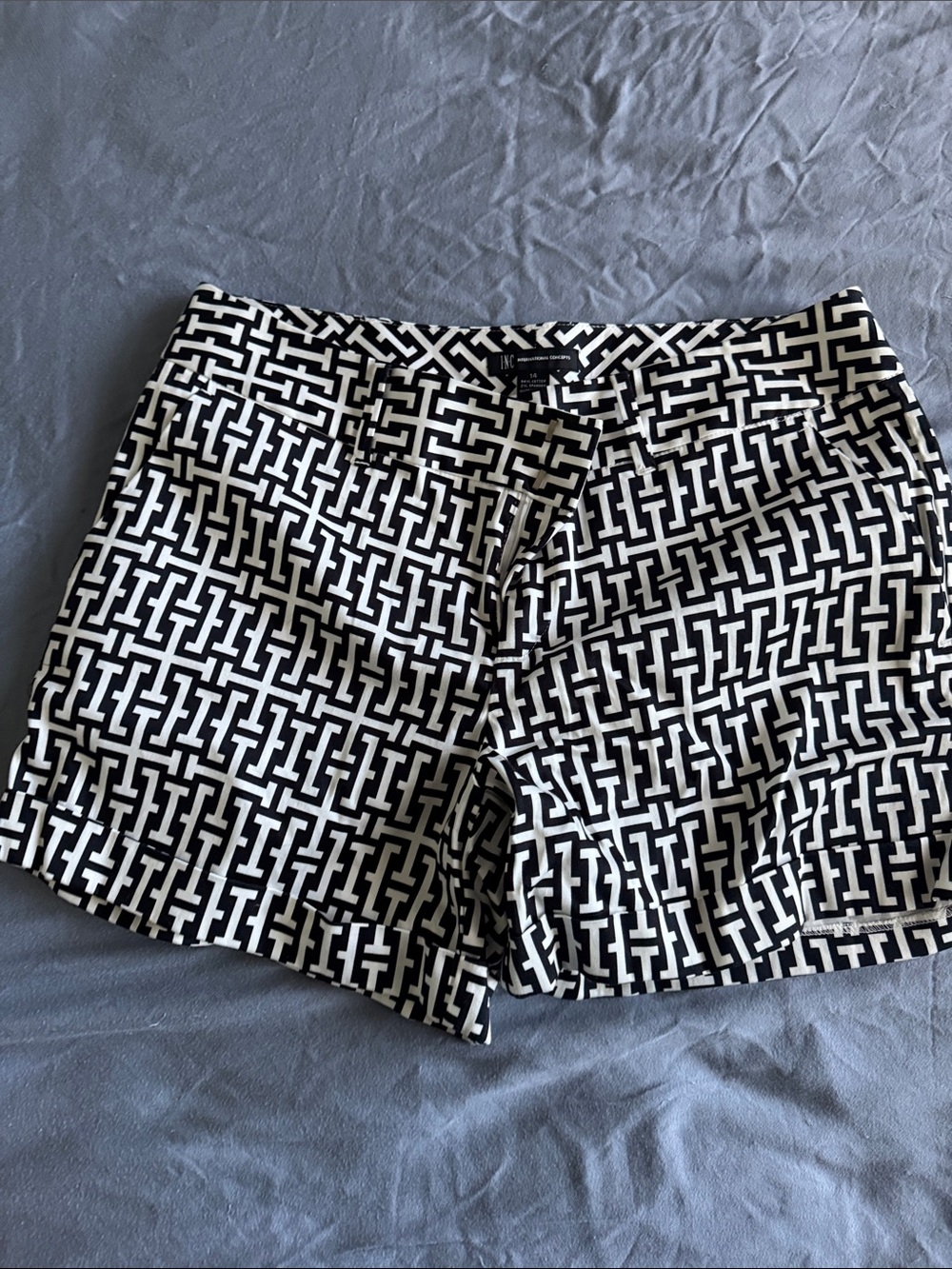 INC International Concepts Women's Trio Shorts - Coral, Khaki & Black/White Geo